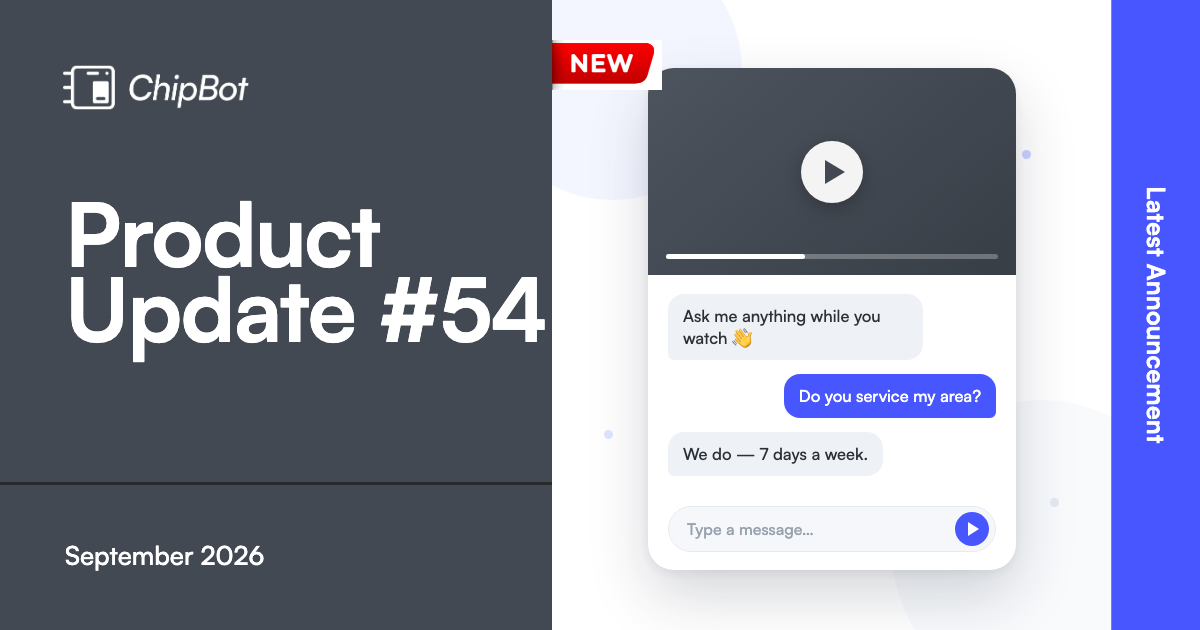 Update #54 – Live Chat Inside Your Videos, AI Autocheck, and Conversion Tracking